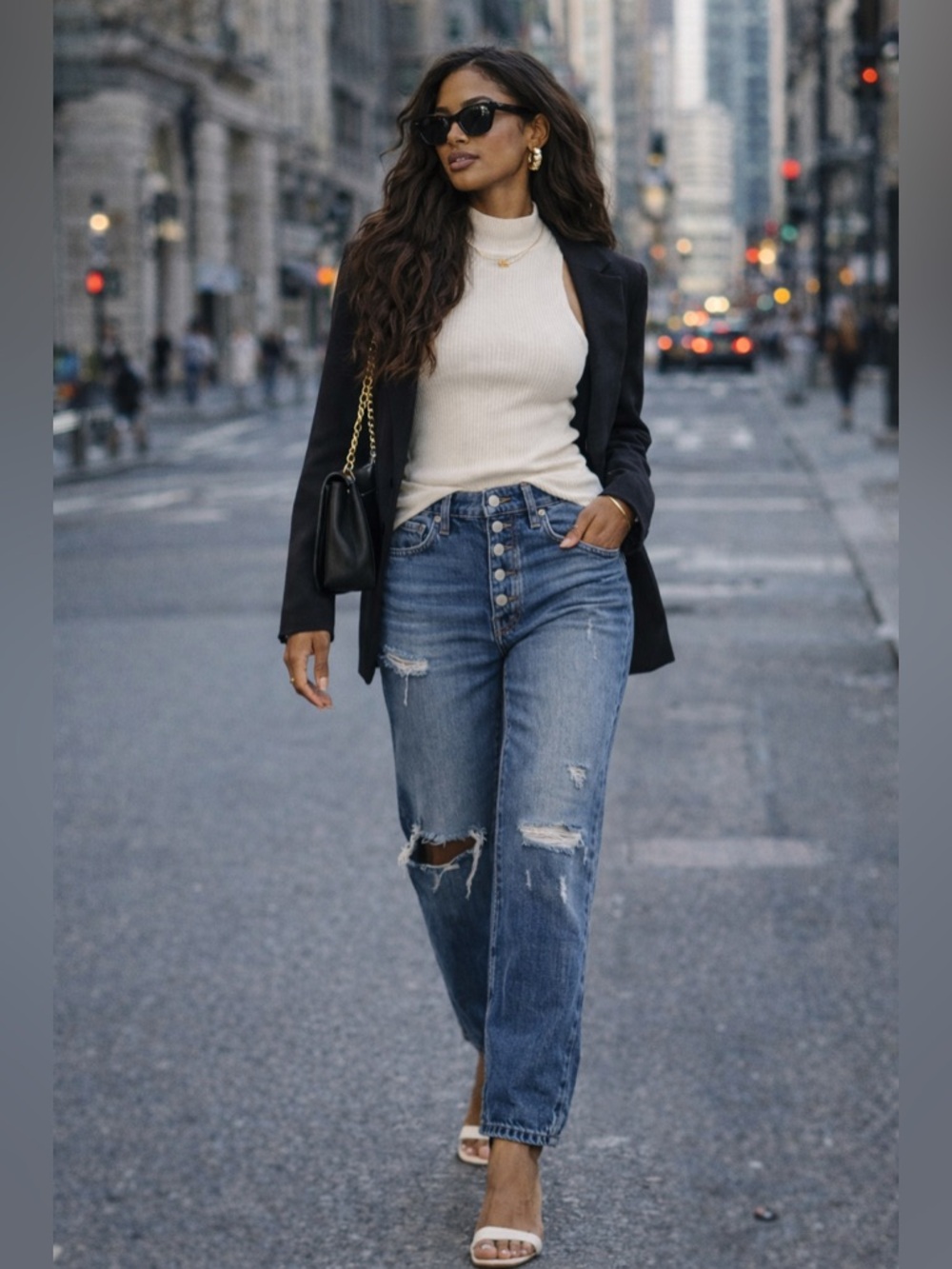 Citizens of Humanity Straight Leg Jeans Size 27 Distressed Button Fly Denim